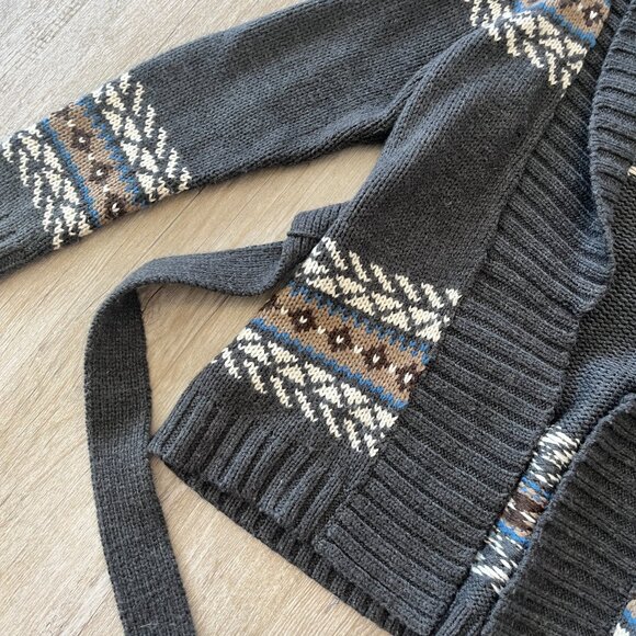 Womens St. John's Bay Petite Grey Sweater Tie Cardigan - PS - Picture 3 of 5